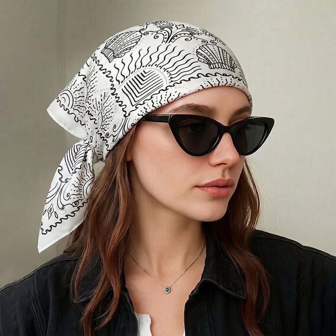 Street Fashion Hijab - 여성 스카프 히잡 스퀘어 헤드스카프 반다나