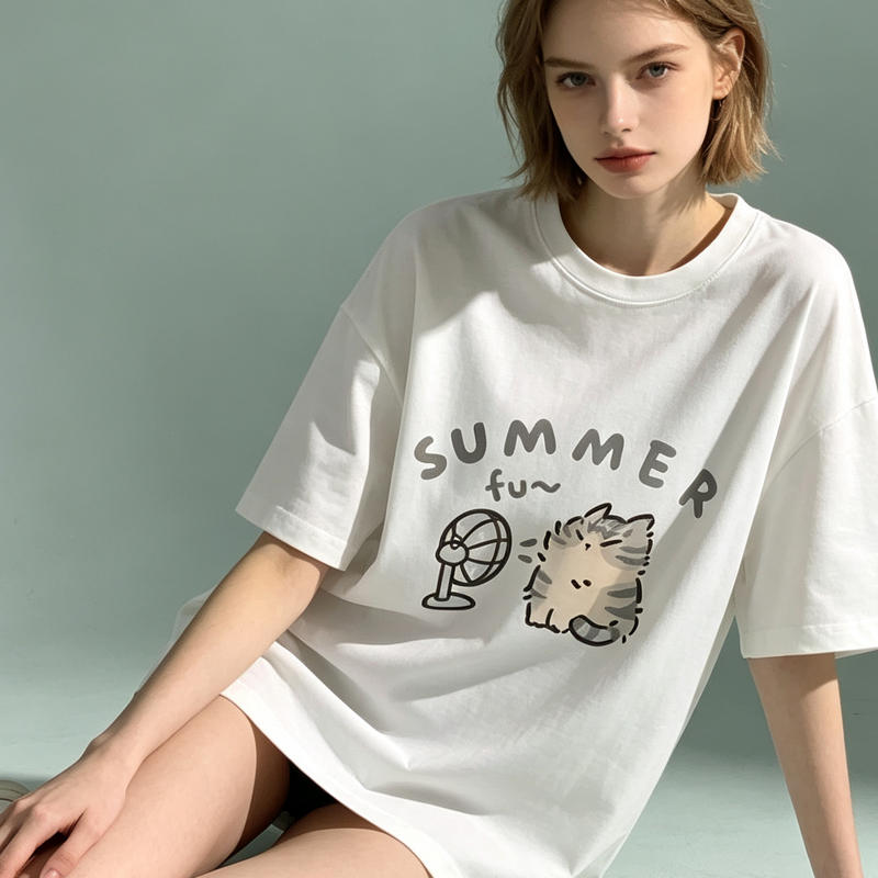 여성용 한국 티셔츠 프린팅 패션 스트리트 크리에이티브  - Fashion Street Cat 리뷰 및 가격