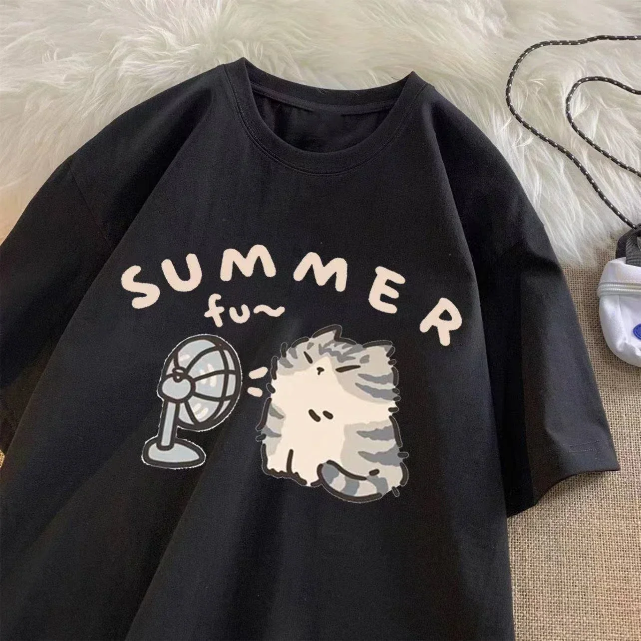 여성용 한국 티셔츠 프린팅 패션 스트리트 크리에이티브  - Fashion Street Cat 리뷰 및 가격