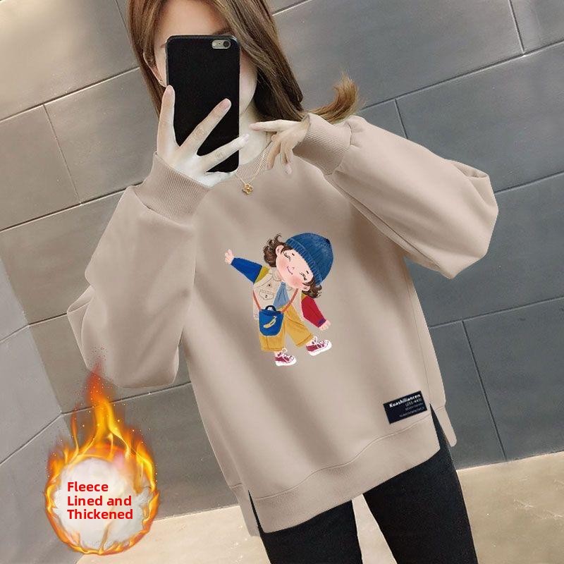 두꺼운 플리스 오버사이즈 루즈핏 여성용 스웨트셔츠 얇은 - Oversized Crewneck Fleece 리뷰 및 가격