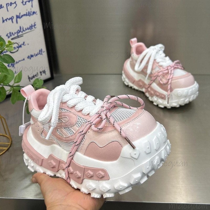여성용 청키 플랫폼 아빠 스니커즈 통기성 메쉬 레이스업 - Street Fashion Female 리뷰 및 가격