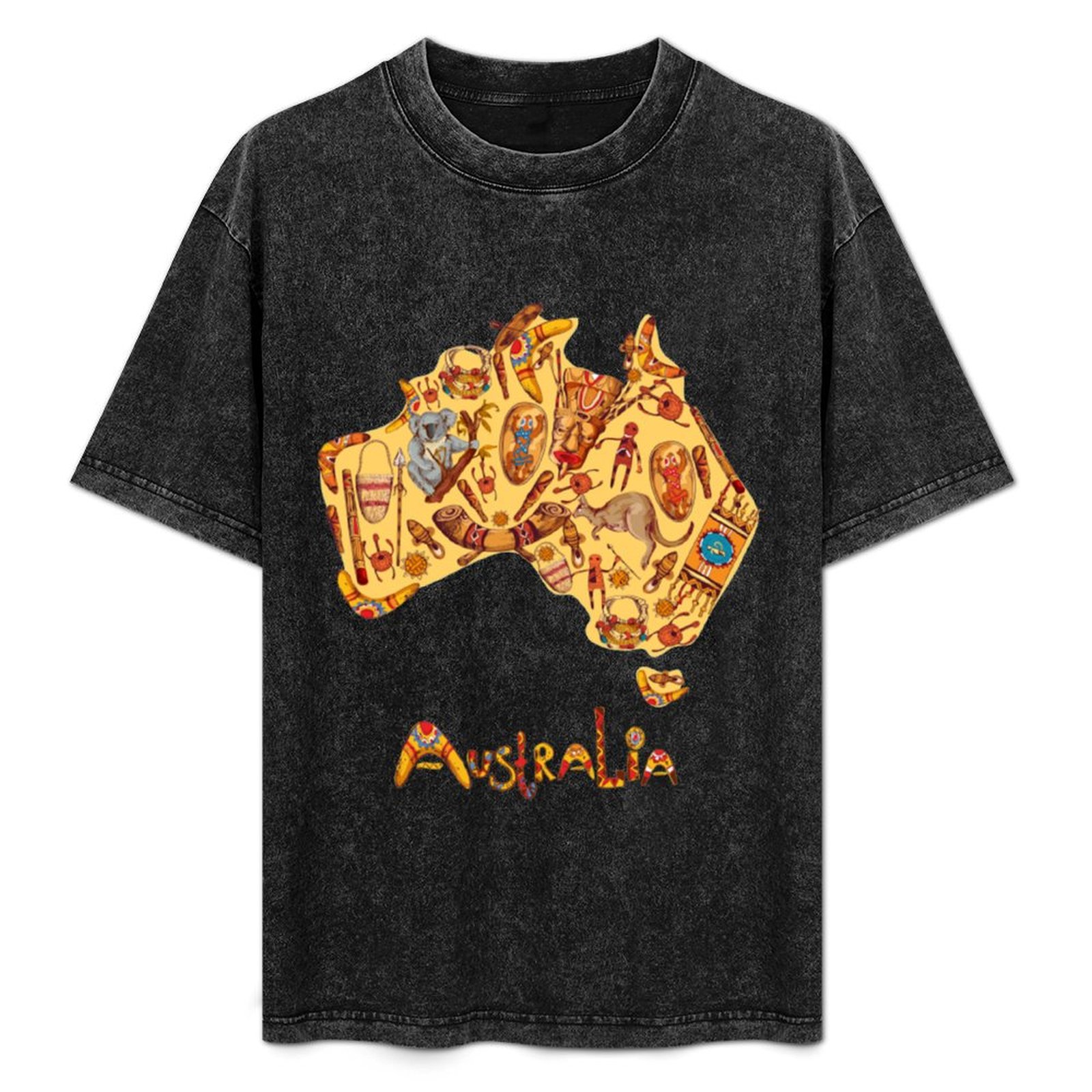 아비노리빙 플래그 아비노리빙 맵 호주 티셔츠 스트리트  - Street Fashion Australia 리뷰 및 가격