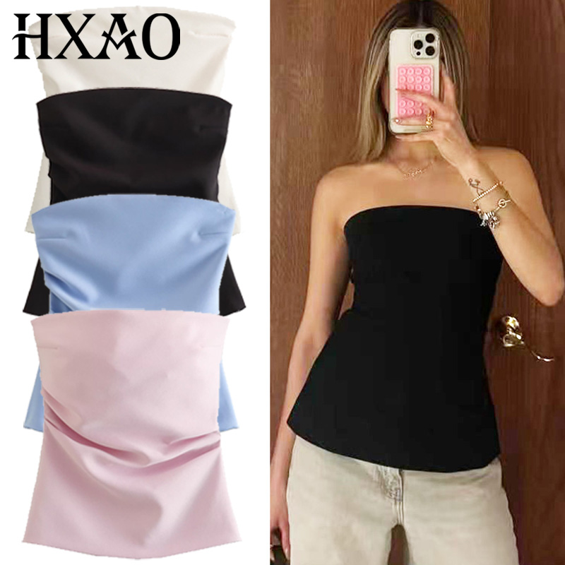 HXAO 코르셋 튜브탑 여성 여름 2025 패션 탱크  - Street Fashion Youtube 리뷰 및 가격