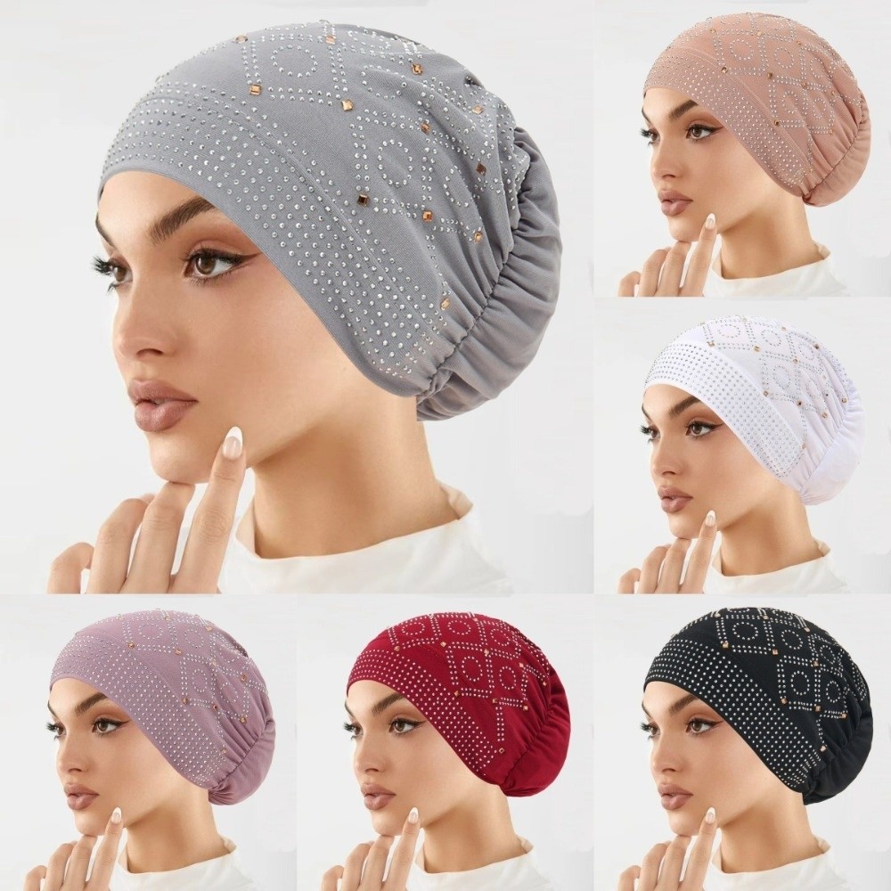 편안한 다이아몬드 장식 여성용 헤드스카프 모자 통기성  - Street Fashion Hijab 리뷰 및 가격
