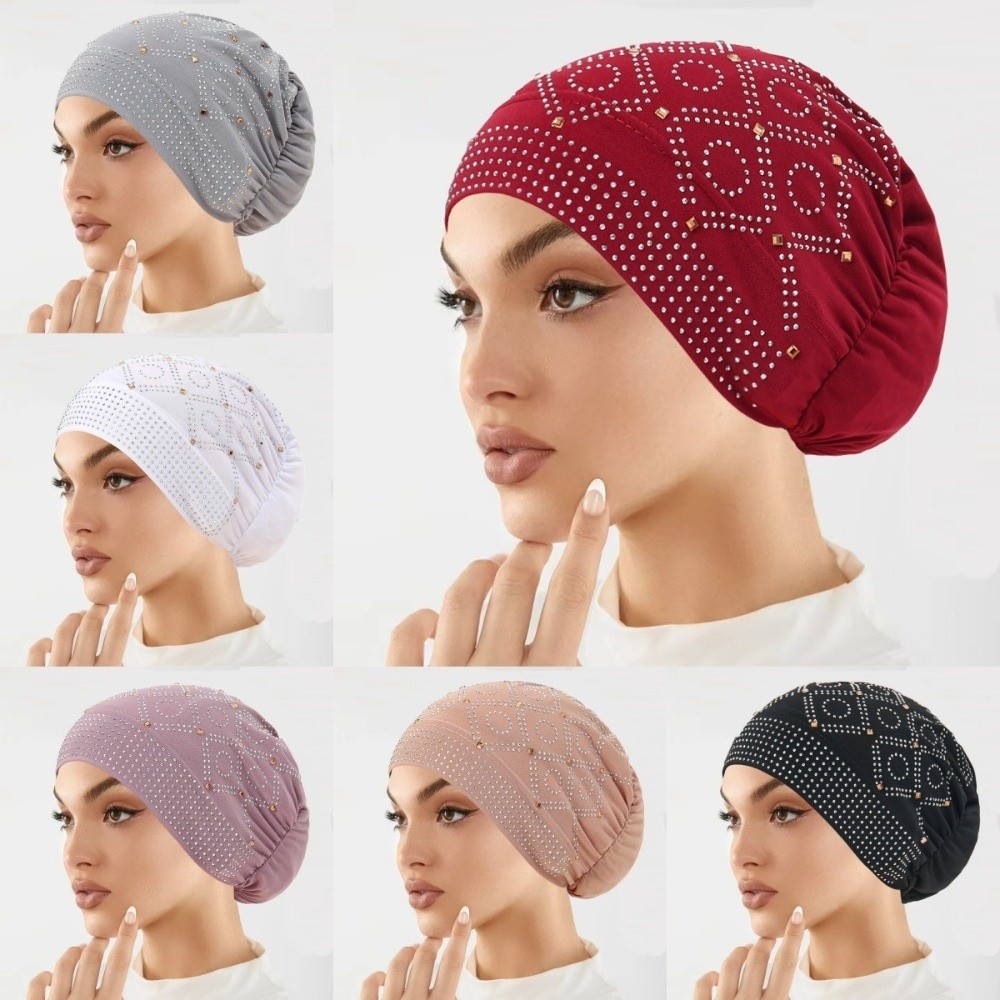 편안한 다이아몬드 장식 여성용 헤드스카프 모자 통기성  - Street Fashion Hijab 리뷰 및 가격