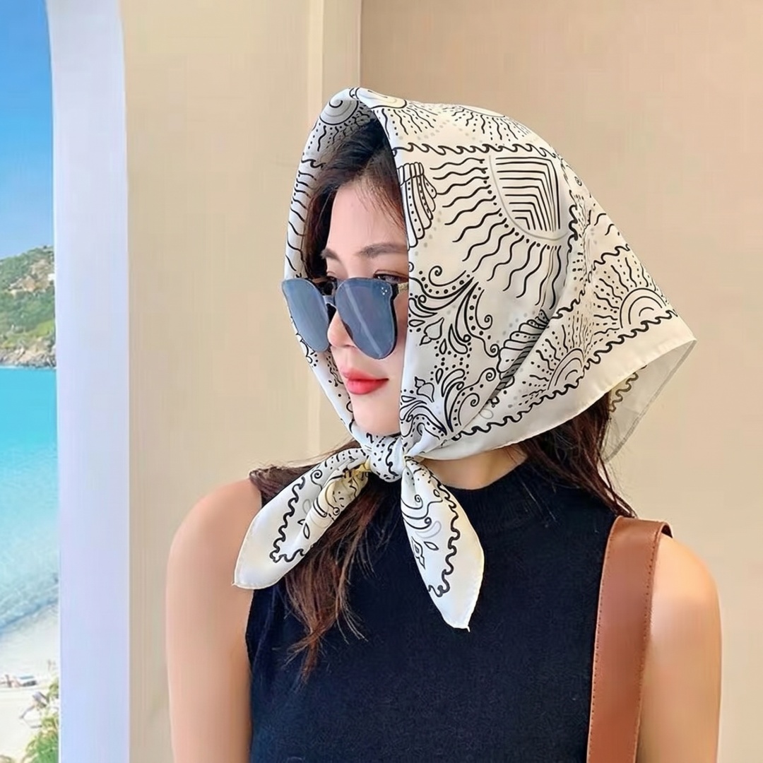 여성 스카프 히잡 스퀘어 헤드스카프 반다나 손수건 실크 - Street Fashion Hijab 리뷰 및 가격
