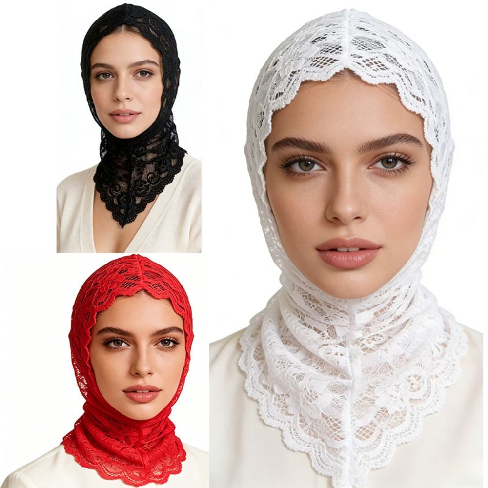 레이스 장식 터번 캡 넥 워머 헤드웨어 신축성 있는 부 - Street Fashion Hijab 리뷰 및 가격