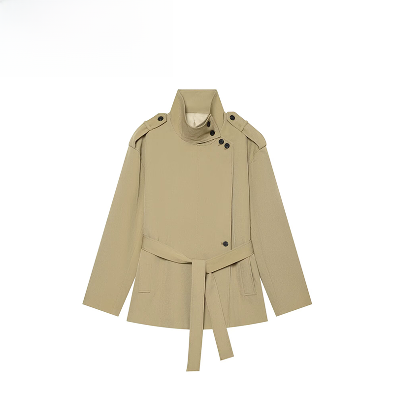 세련된 벨트 장식 스트리트 스타일 여성 코트 ZR 가을 - Street Fashion Online 리뷰 및 가격