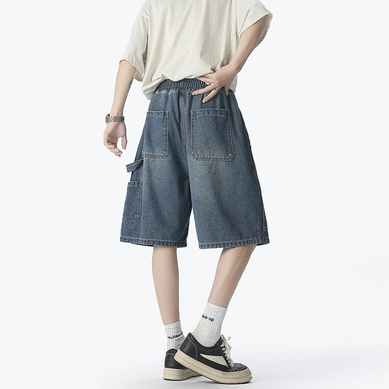 아메리칸 패션 스트리트 워크웨어 데님 반바지 여름 얇은 - Street Fashion Hip Hop 리뷰 및 가격