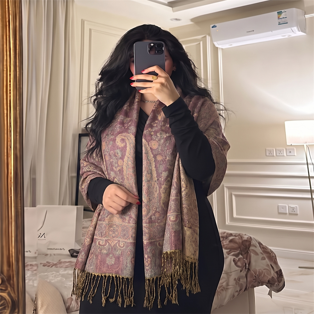 패션 페이즐리 자카드 태슬 숄 여성 플로럴 프린트 랩  - Street Fashion Hijab 리뷰 및 가격