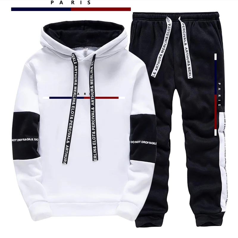 파리 패션 프린트 남성 세트/후드티/바지 가을 데일리  - Street Fashion Men 리뷰 및 가격